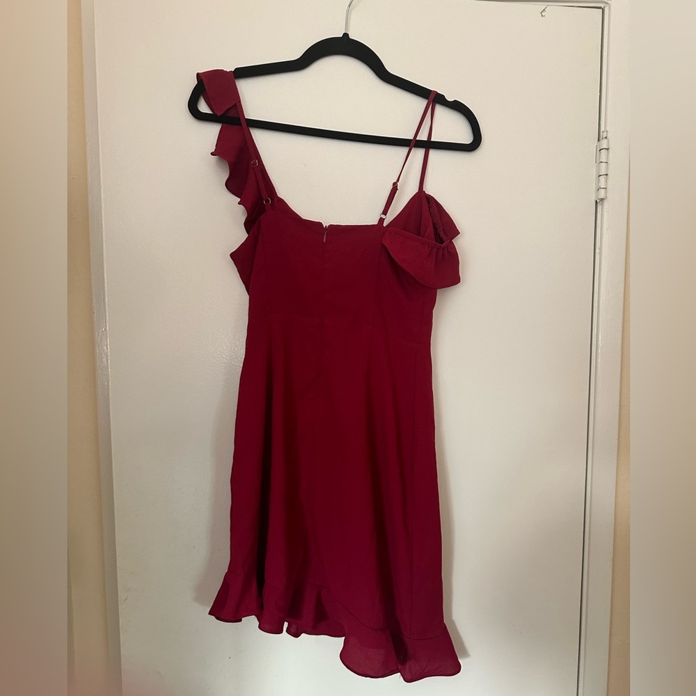 Lulu’s Ruffle Asymmetric Mini Dress - Picture 2 of 3